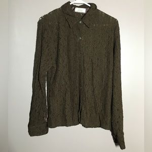 Lord & Taylor Lace button down shirt